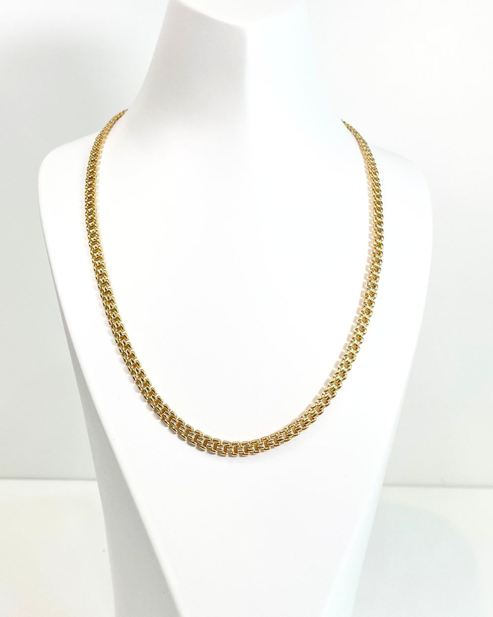 CADENA TEJIDO SERP PLANA DE ORO 14K SKU: OR290