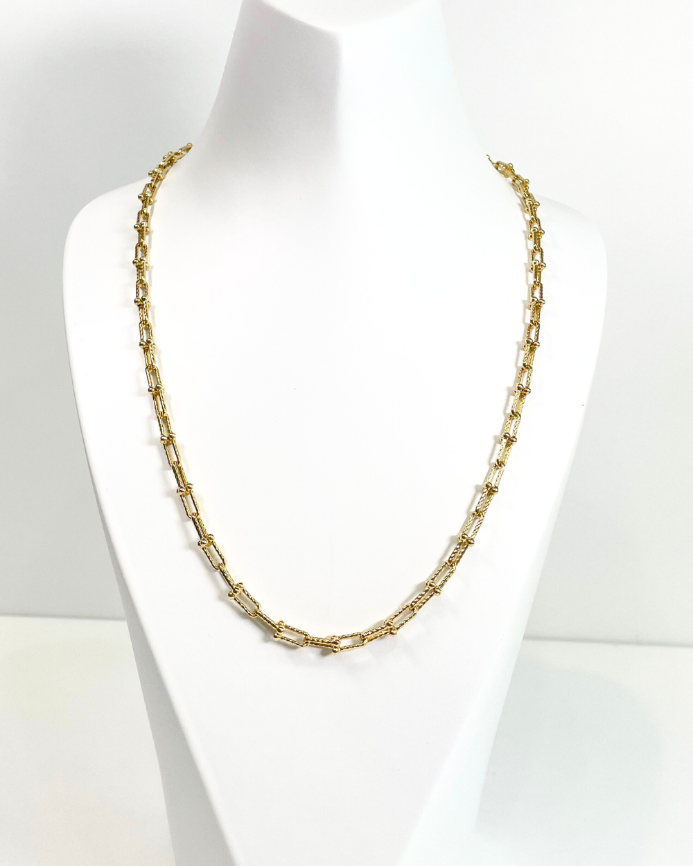 CADENA ESLABONES U DE ORO 14K SKU:ORO286.