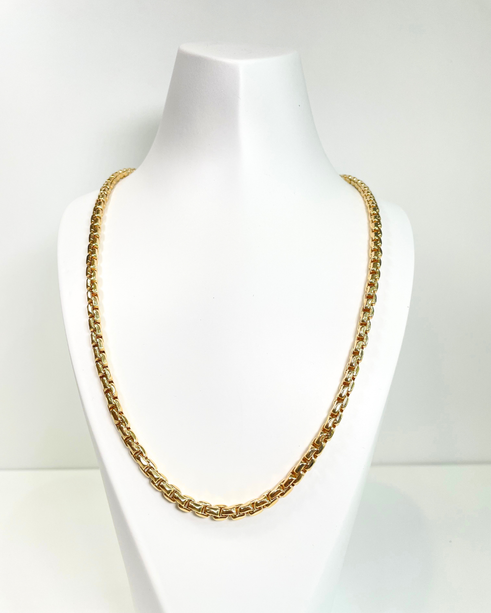 CADENA GRUESA ESLABONES CUADRADOS DE ORO 14K SKU: ORO246