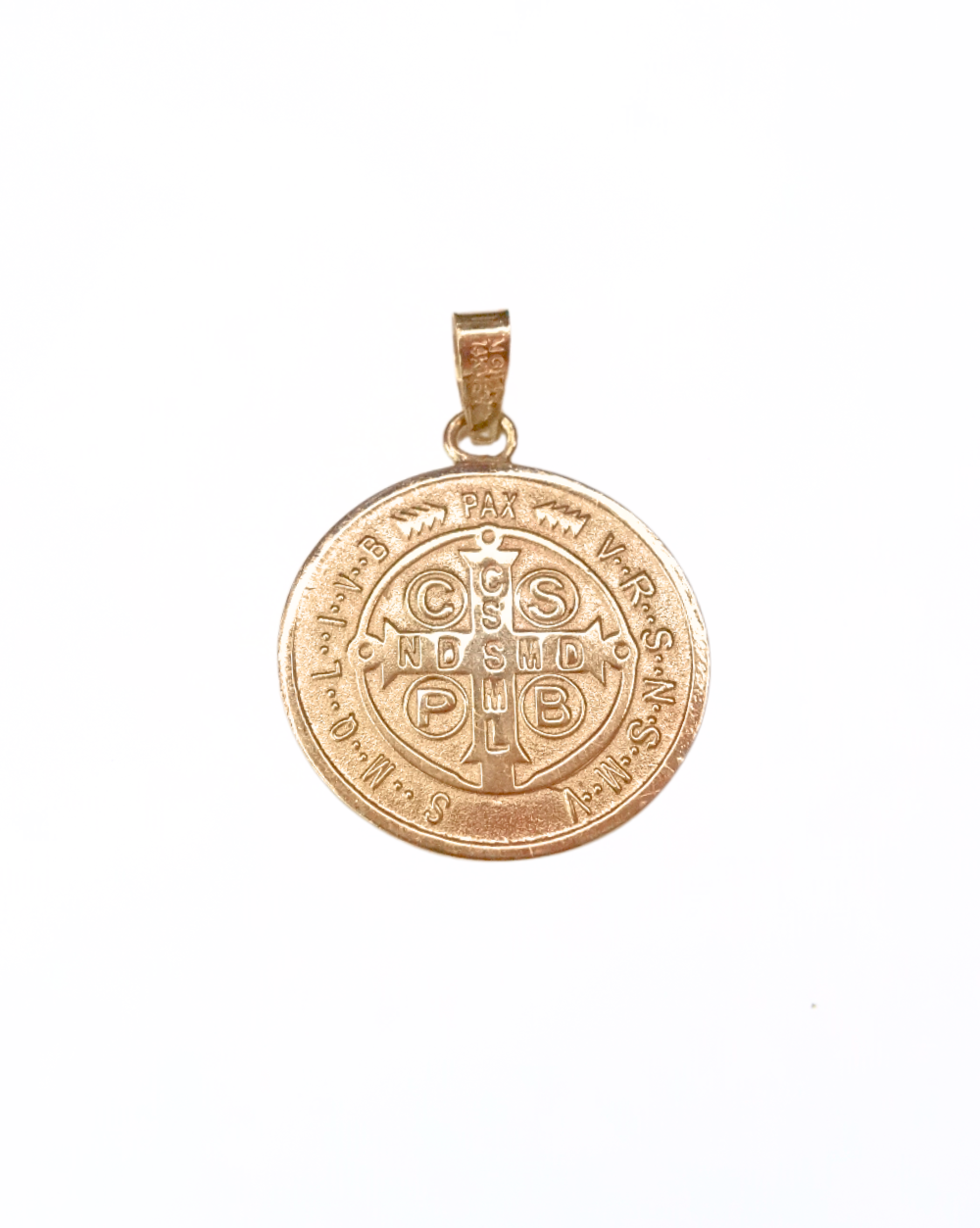 MEDALLA DE SAN BENITO DE ORO 14K