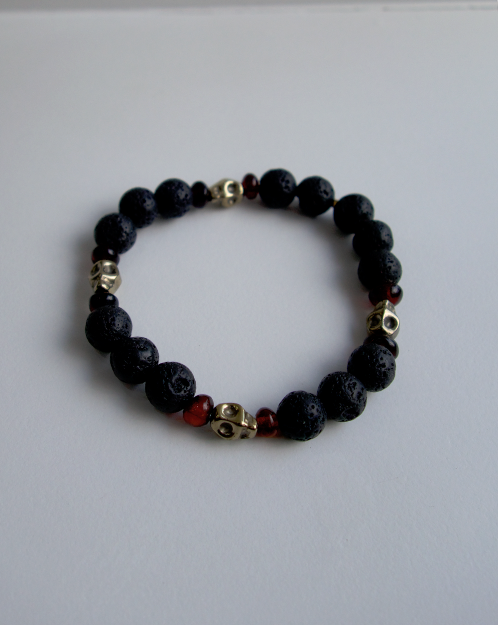 PULSERA DE HOMBRE LAVA Y ÁMBAR ELÁSTICA