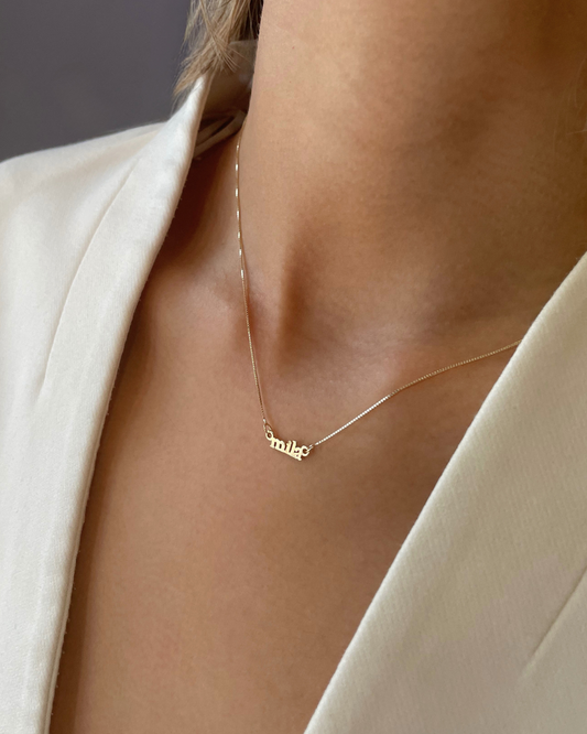 COLLAR 1 NOMBRE VENECIANA  ORO 14K