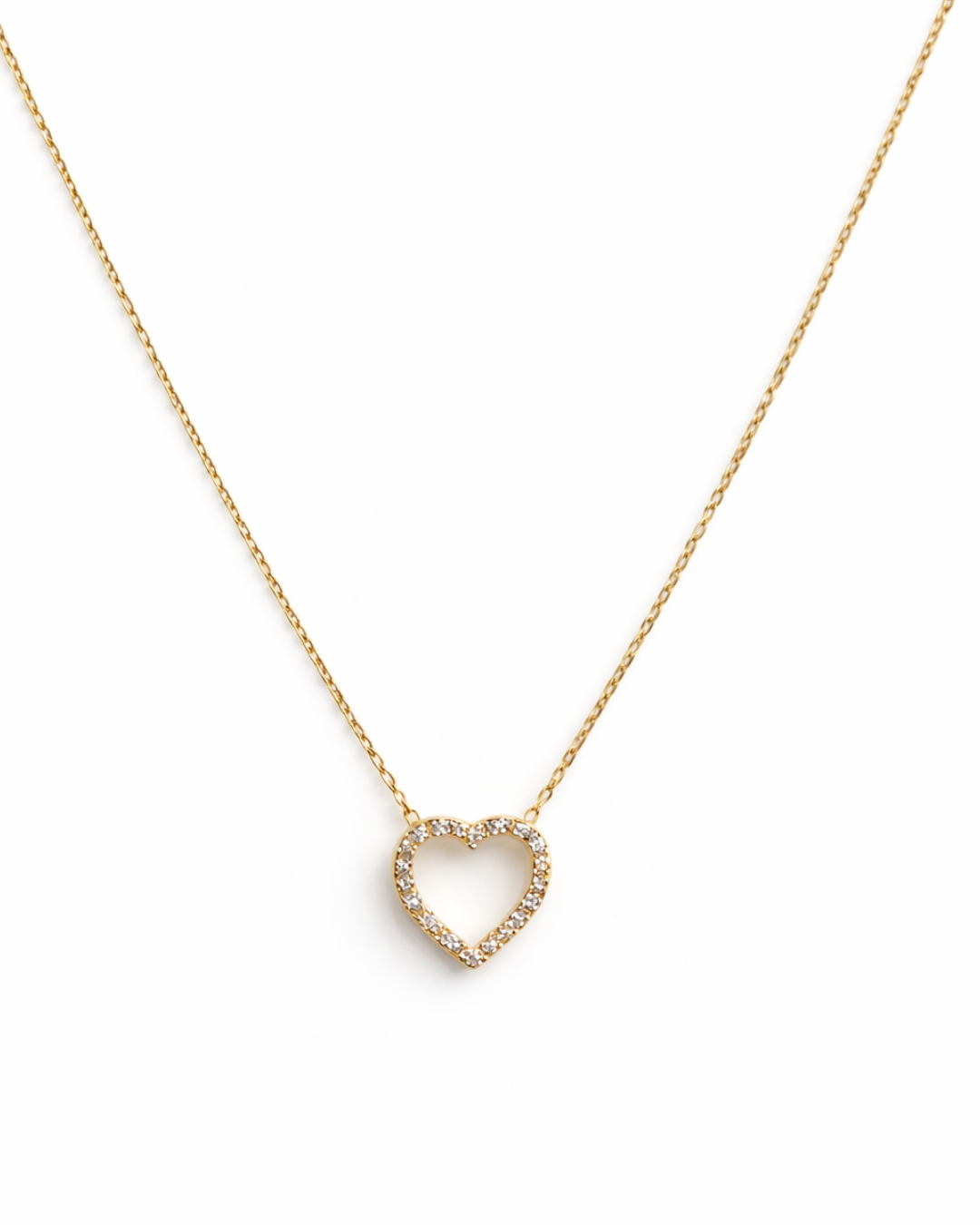 COLLAR DE CORAZÓN CON CIRCONIAS DE ORO 14K SKU: OR0285