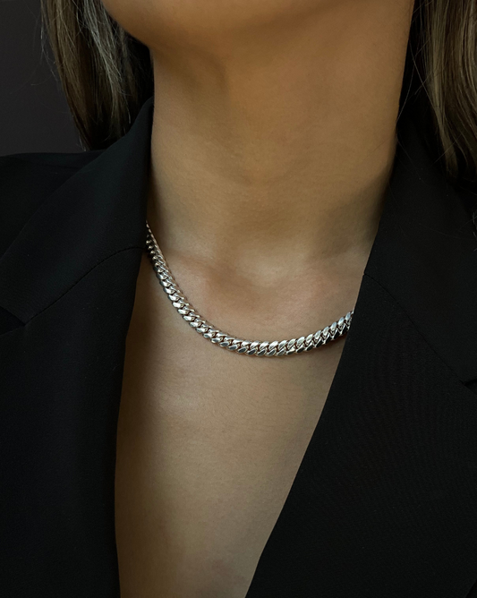 CADENA CUBANA  LISA DE PLATA .925.     SKU:PL1172