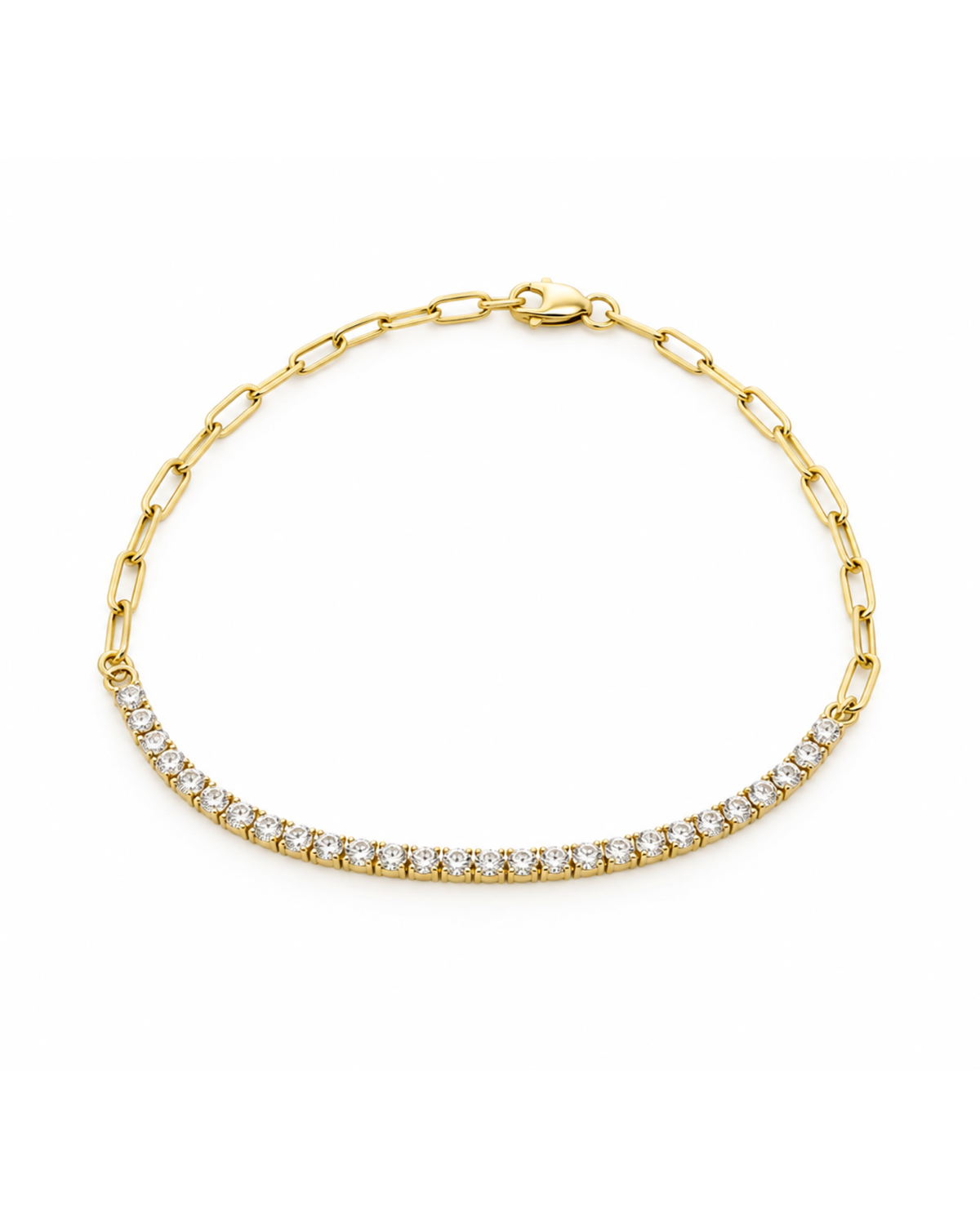 Pulsera eslabones y Tennis oro amarillo 14k L5 1.9 N10037