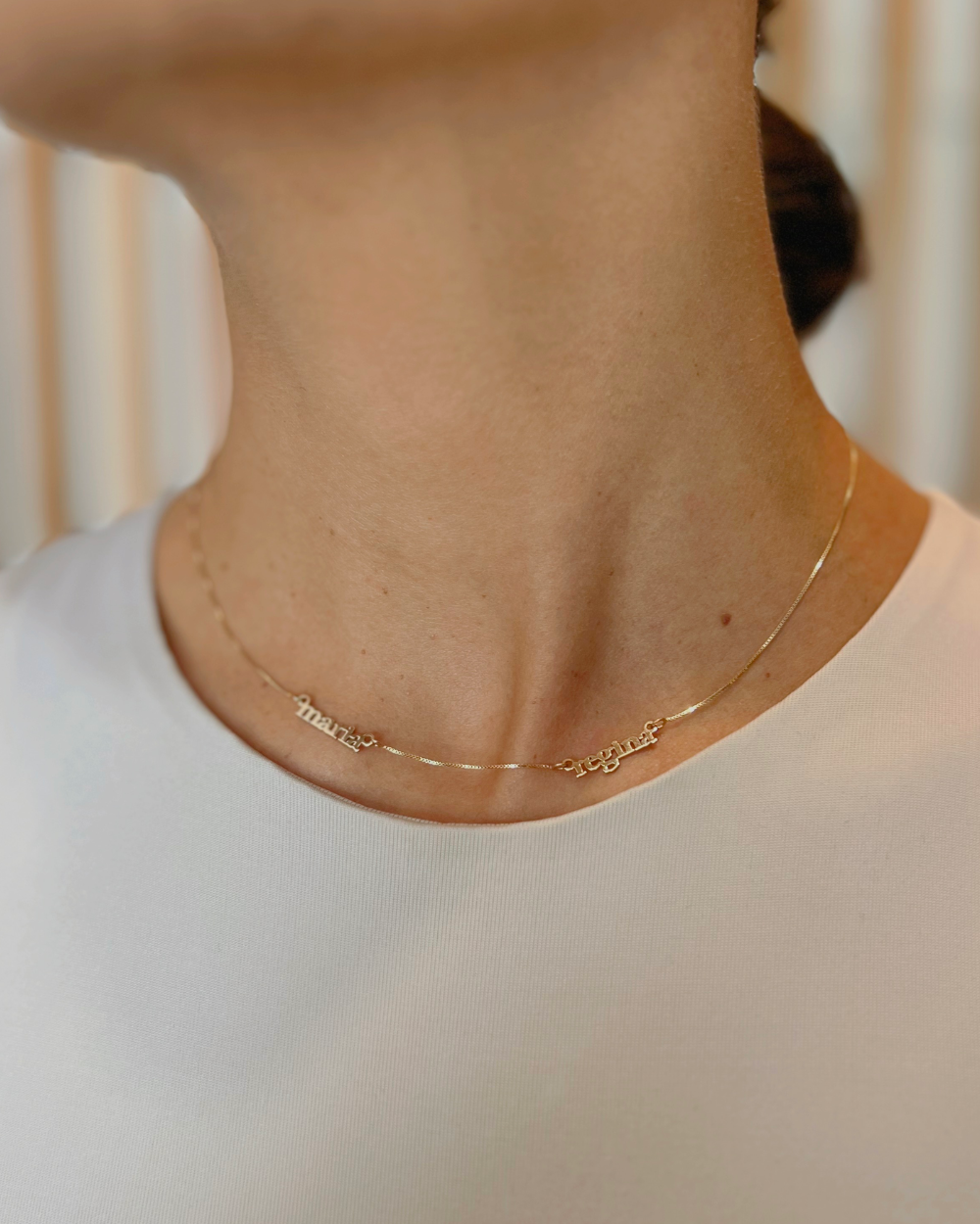 COLLAR PERSONALIZADA 2 NOMBRES ORO 14K