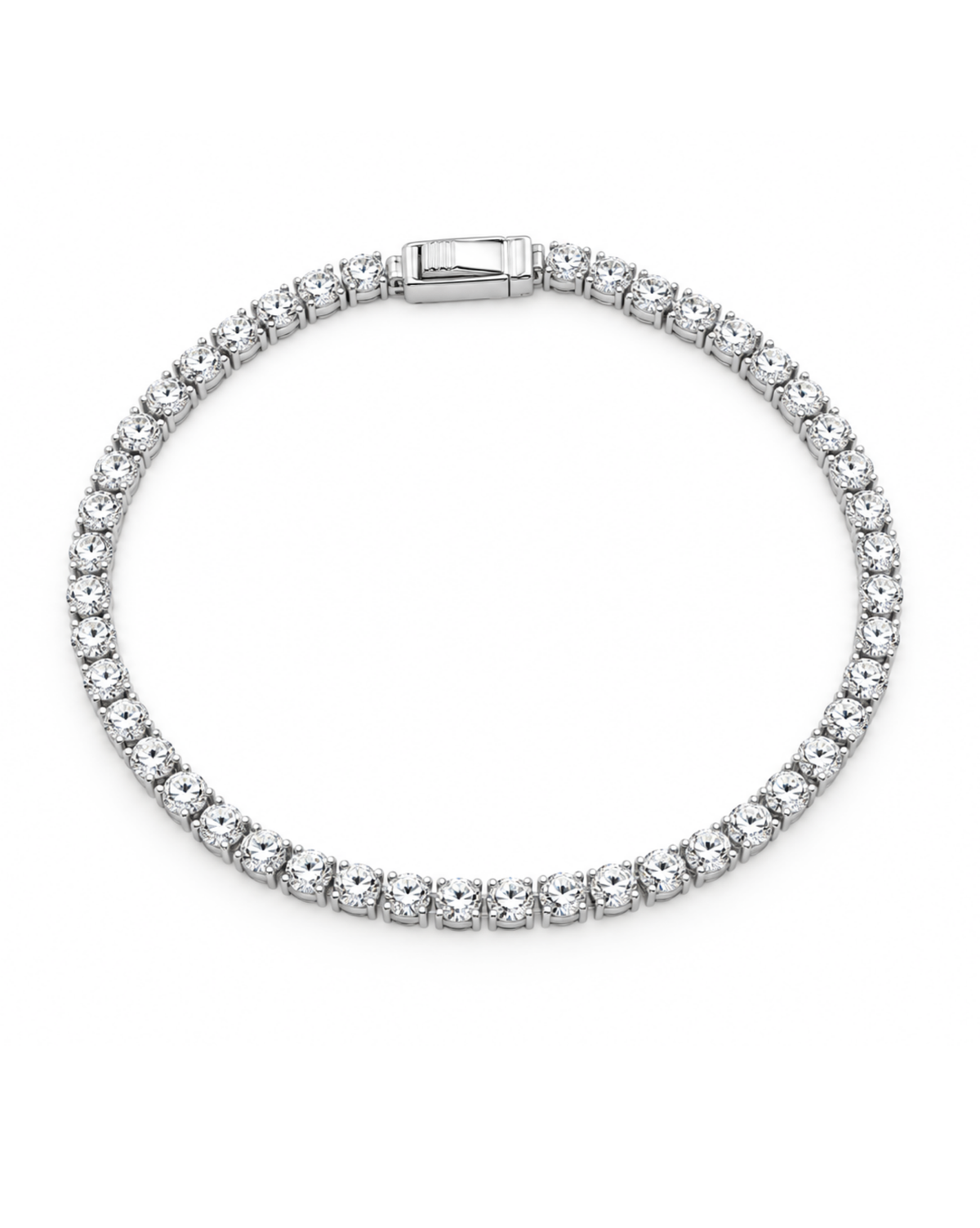 Pulsera Tennis oro blanco 14k broche caja L5 5.8 N10037