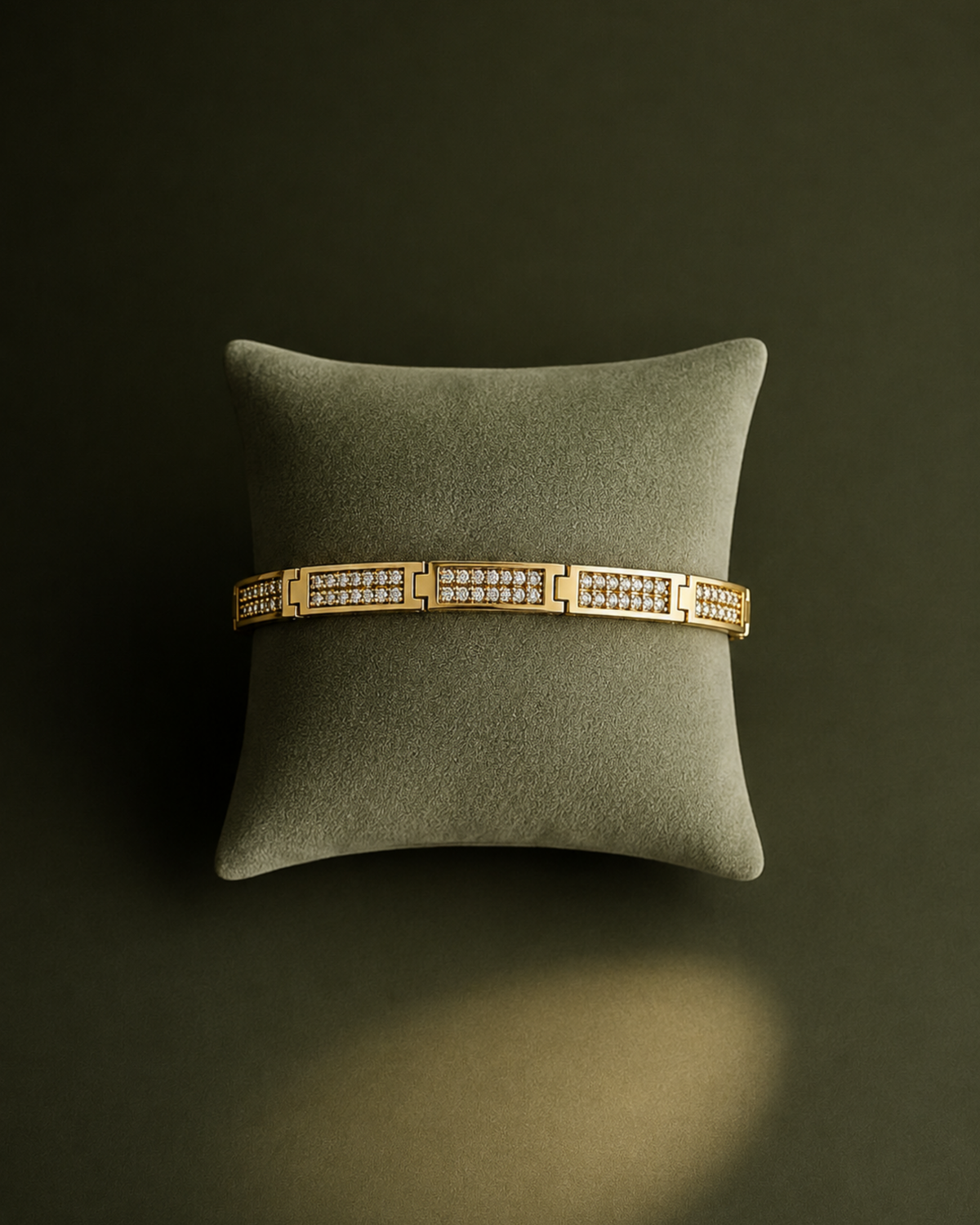 Pulsera Placas con Circonias Oro 14K SKU: OR0679