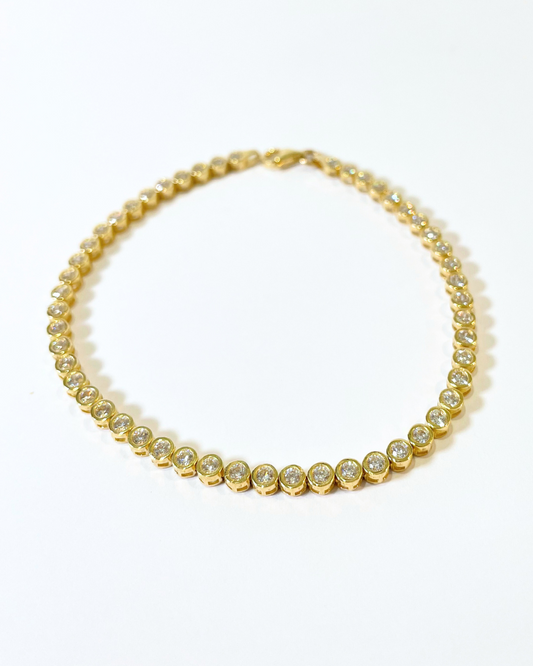 PULSERA TENIS  ORO AMARILLO 14K.   SKU:ORO72