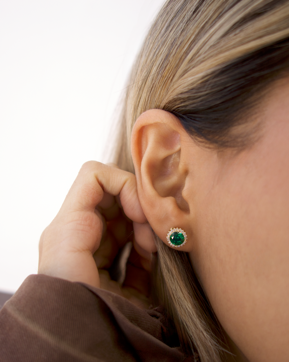 ARETES AURORA VERDE DE ORO 14K SKU: OR0435