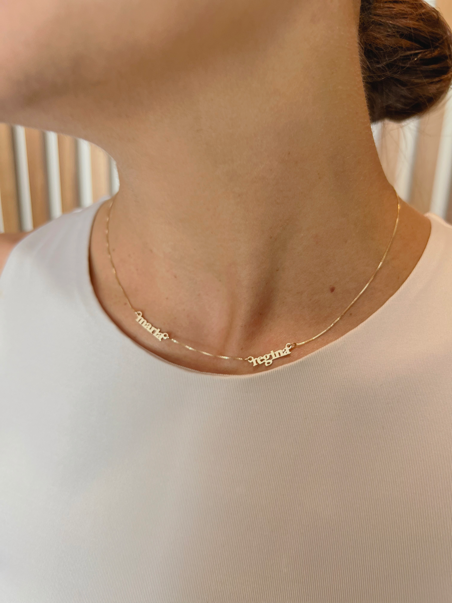 COLLAR PERSONALIZADA 2 NOMBRES ORO 14K
