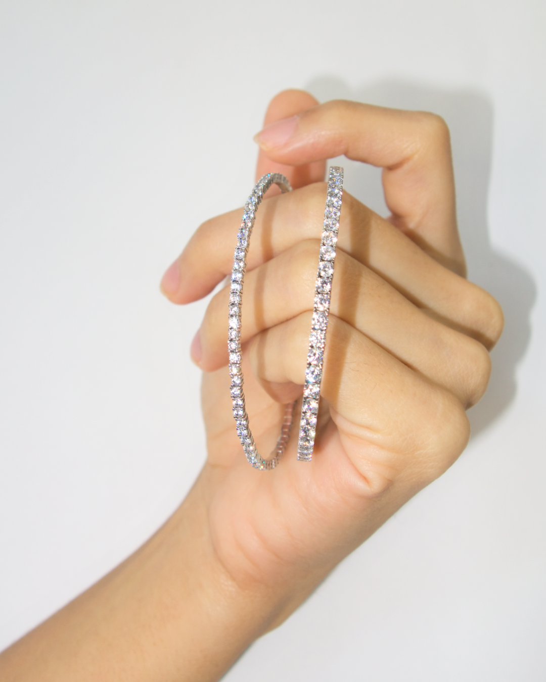 BRAZALETE TENIS DE ORO BLANCO 14K CON CIRCONIAS BLANCAS SKU: OR0450