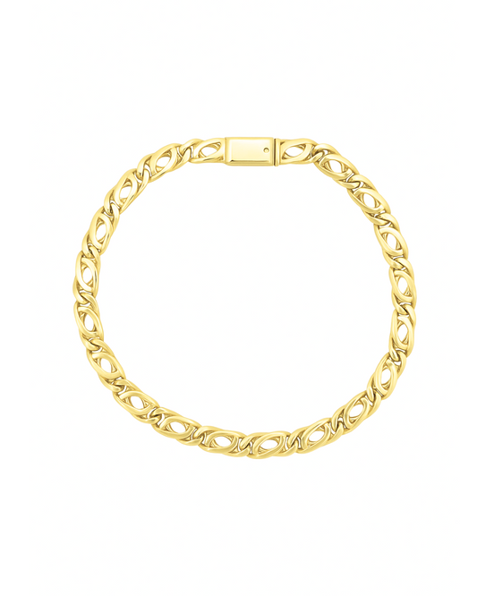 PULSERA DE HOMBRE TEJIDO EGIPCIO DE  ORO 14K.   SKU:ORO63