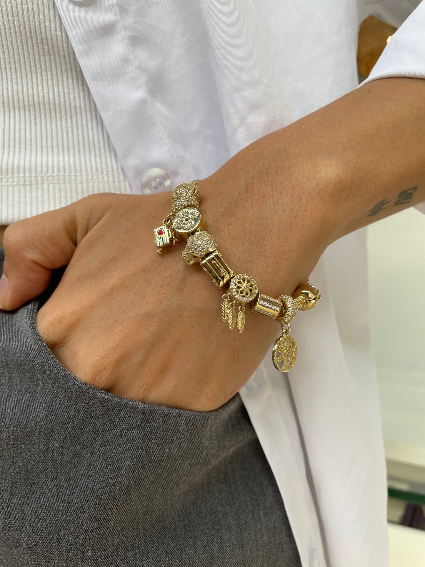 Brazalete Cadena De Serpiente Con Cierre De Barril SKU: OR0326