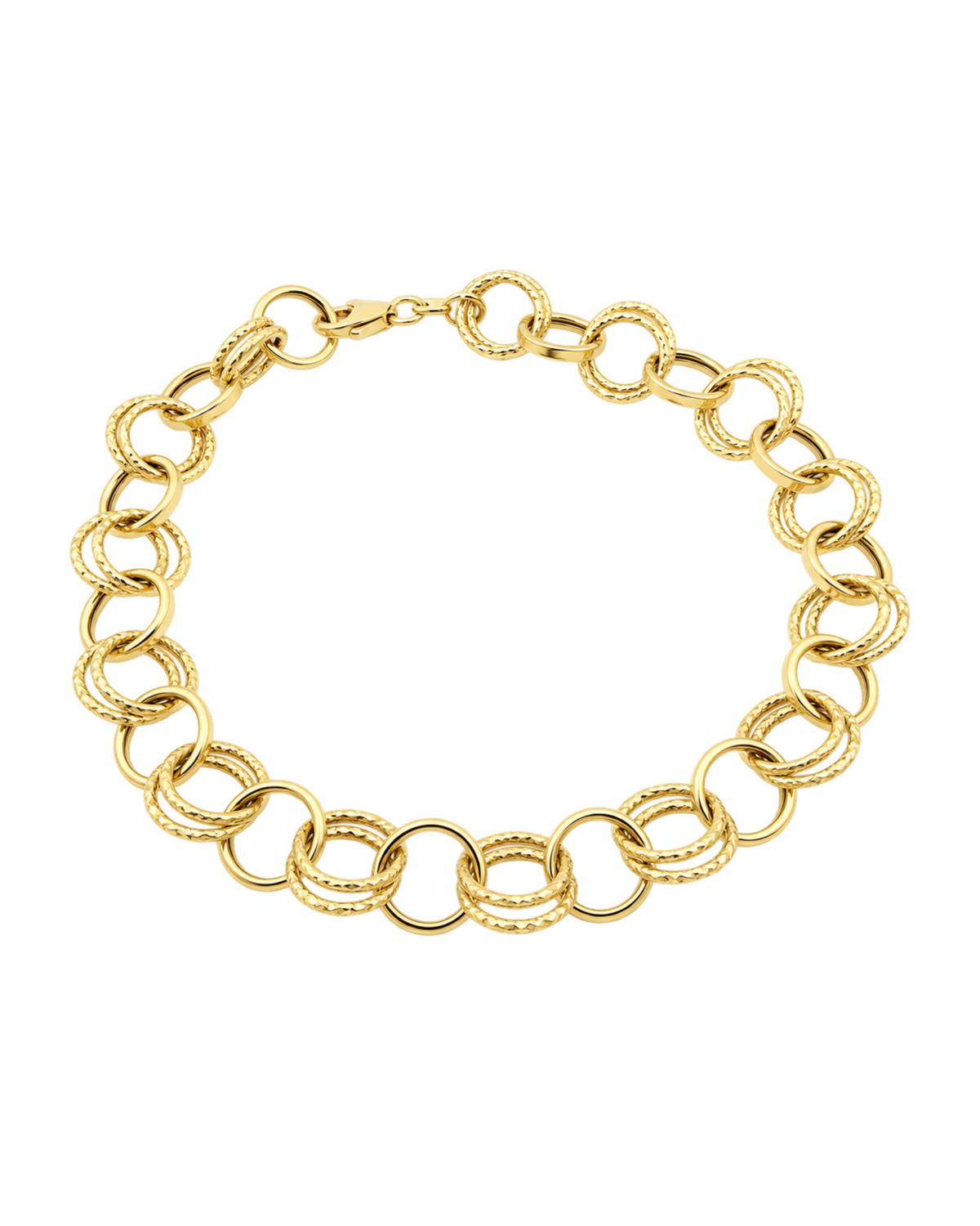 Pulsera Aros Entrelazados Oro 14K SKU: OR0687