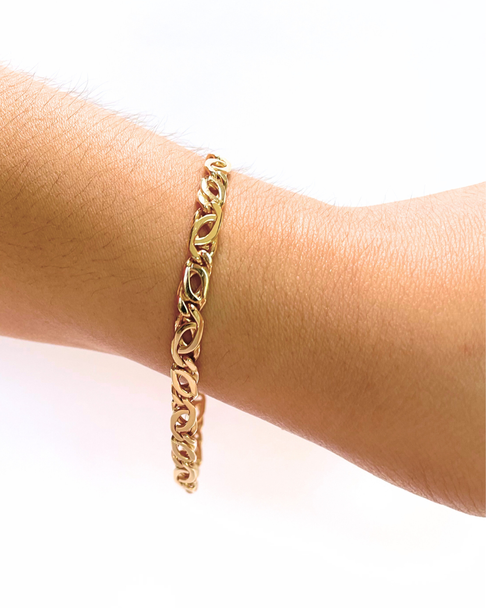 PULSERA DE HOMBRE TEJIDO EGIPCIO DE  ORO 14K.   SKU:ORO63
