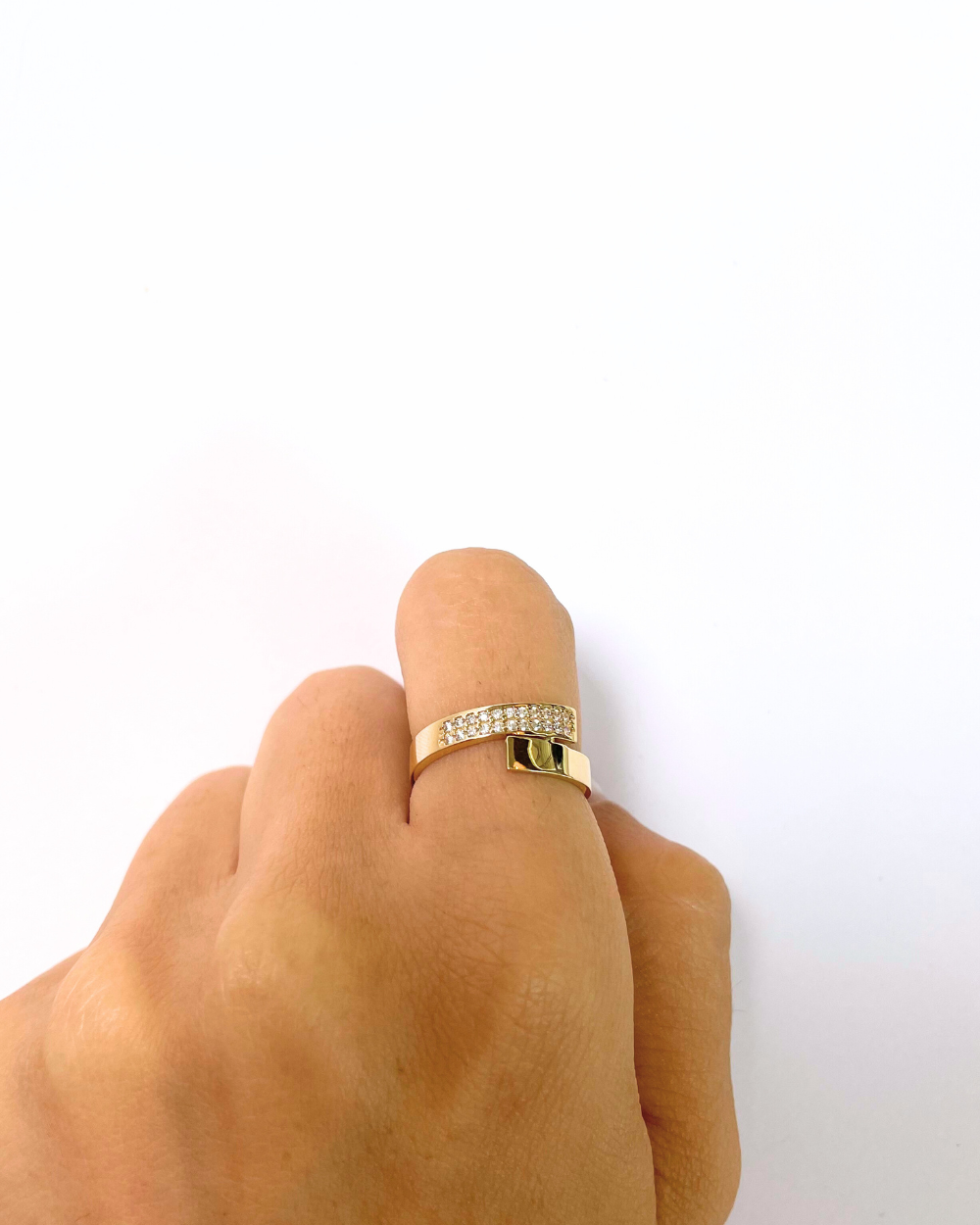 Anillo doble banda oro 14k SKU: ORO82