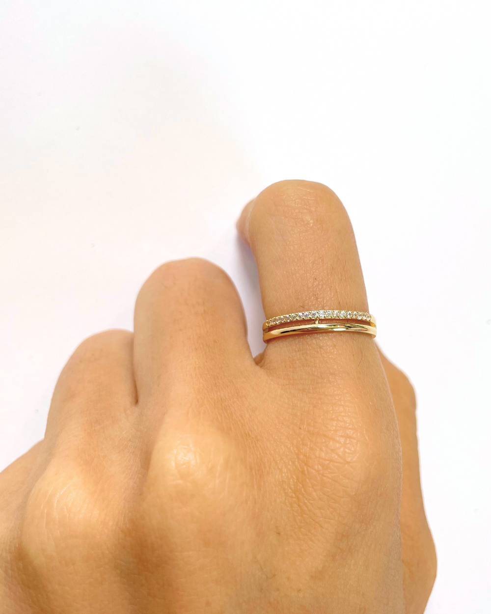 ANILLO CON DOBLE LINEA   SKU: ORO93