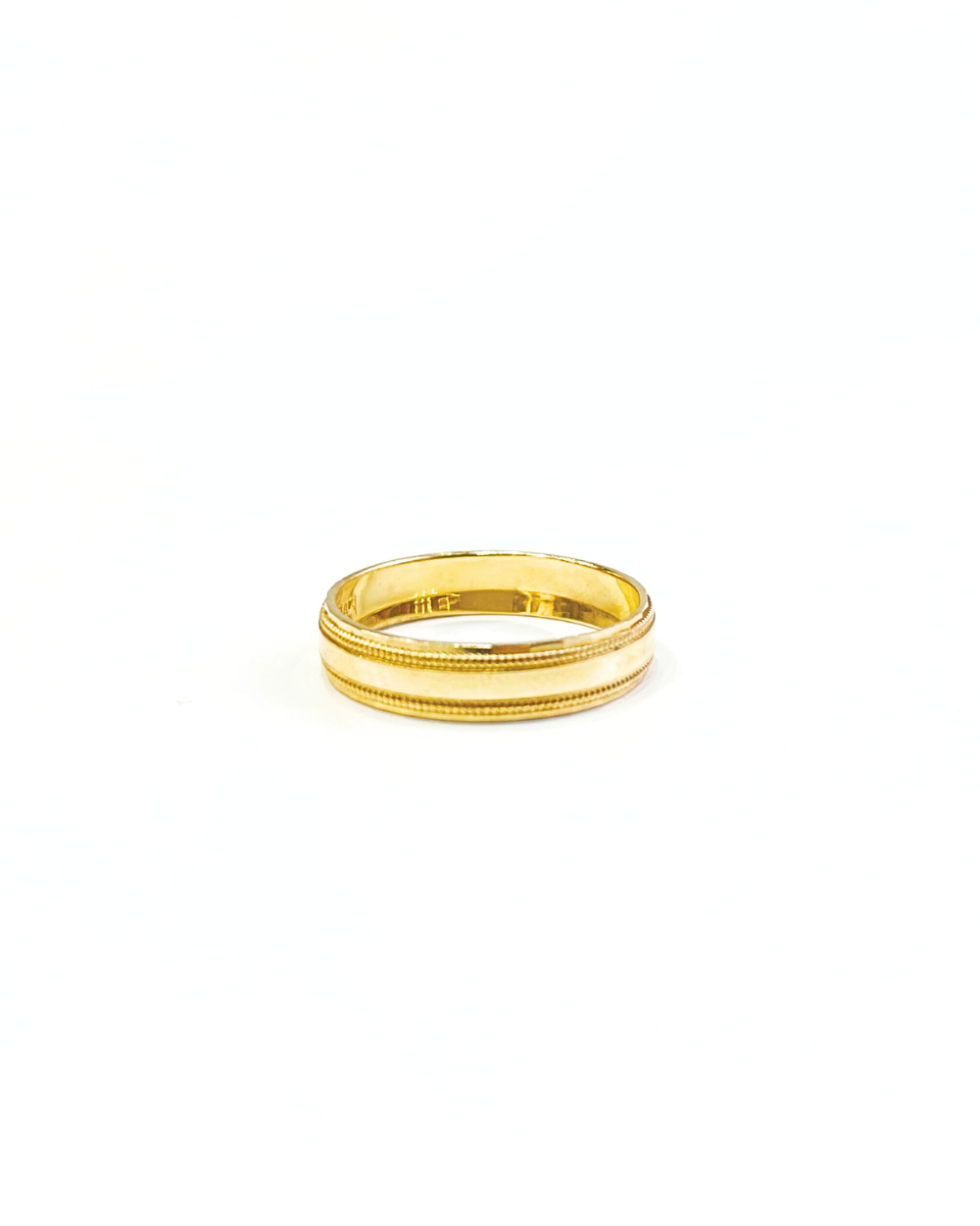 Argolla de matrimonio de oro amarillo 14k con diseño en marcado SKU: ORO96