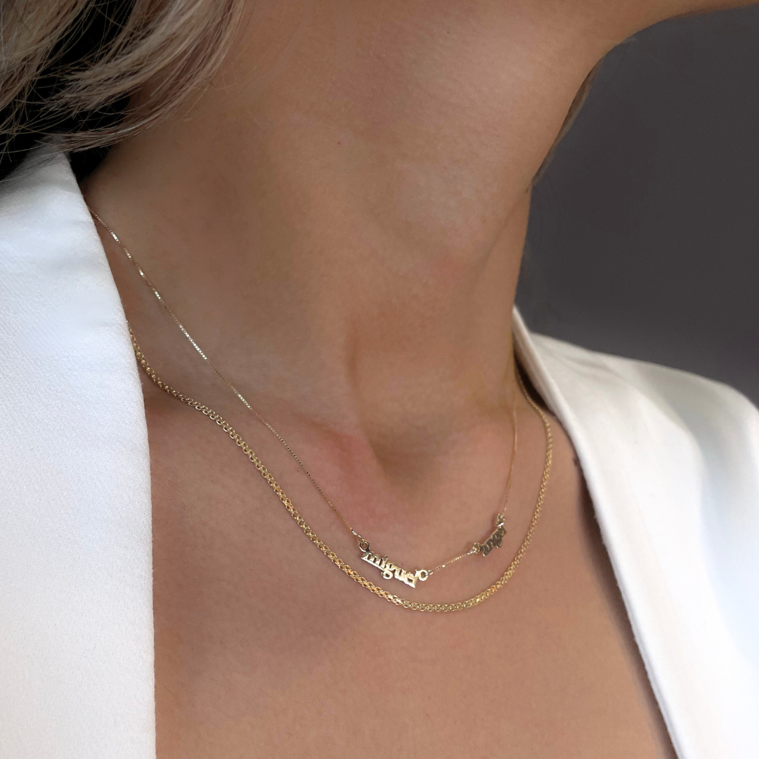 COLLAR PERSONALIZADA 2 NOMBRES ORO 14K