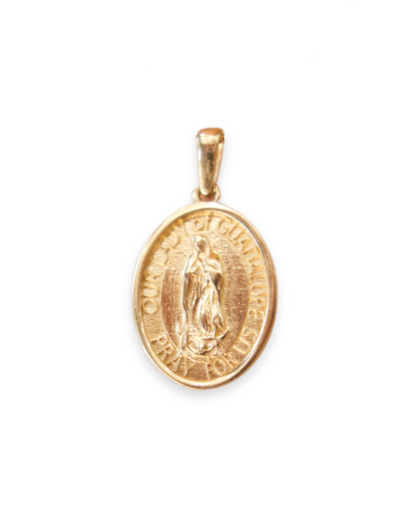 MEDALLA DE LA VIRGEN DE GUADALUPE ORO 14K