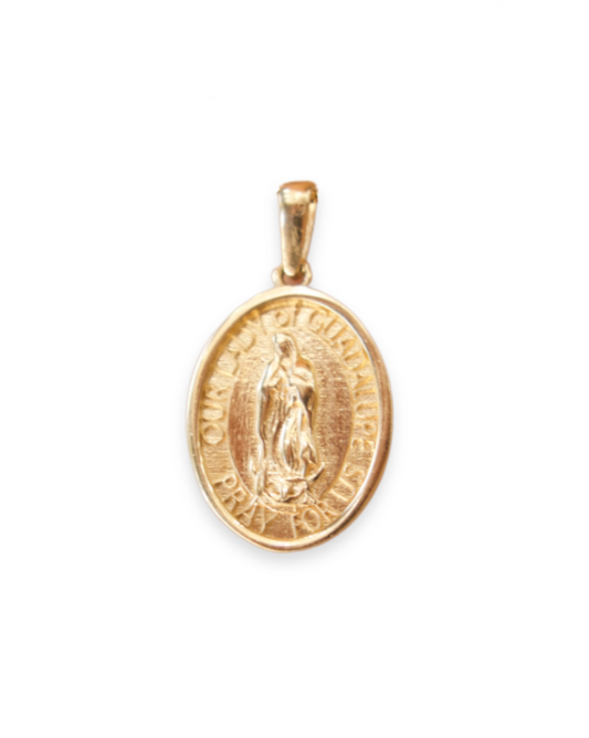 MEDALLA DE LA VIRGEN DE GUADALUPE ORO 14K