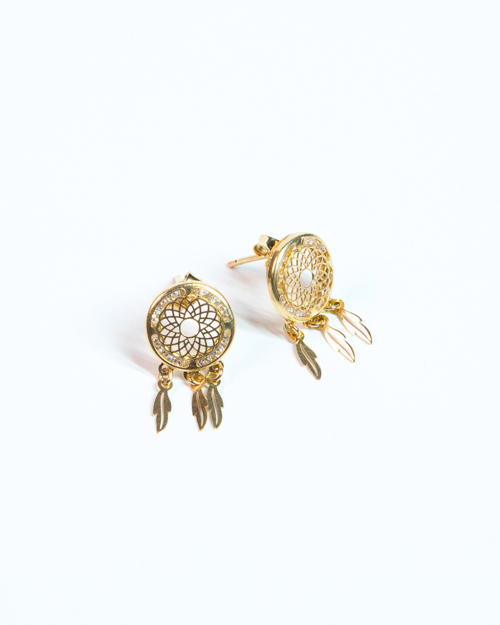 ARETES ATRAPASUEÑOS DE ORO 14K SKU: ORO79 y ORO78