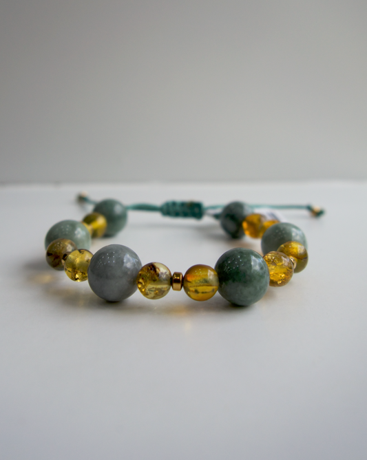 PULSERA DE JADE CON ÁMBAR