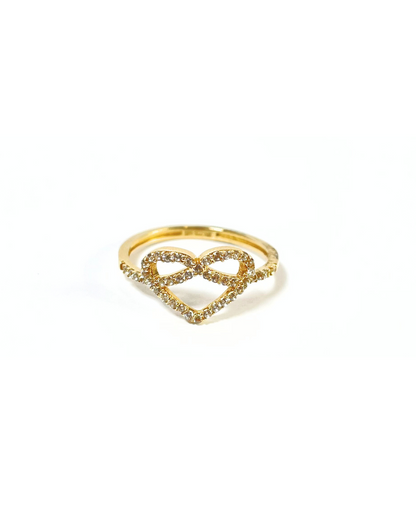 ANILLO CORAZON INFINITO CON CIRCONIAS  SKU: ORO92