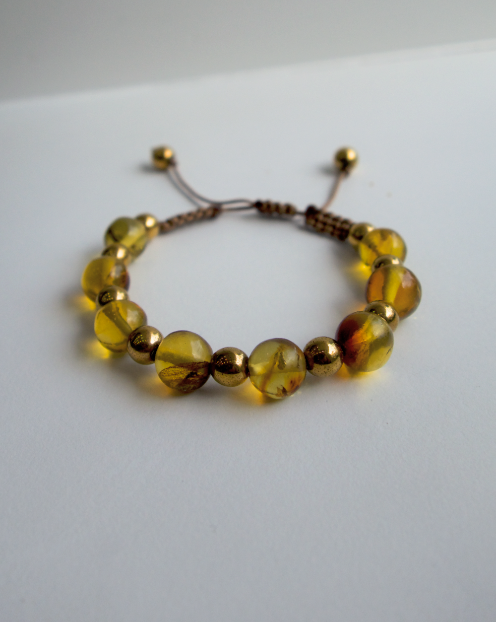 PULSERA DE ÁMBAR ESFERAS  ESFERAS AJUSTABLE