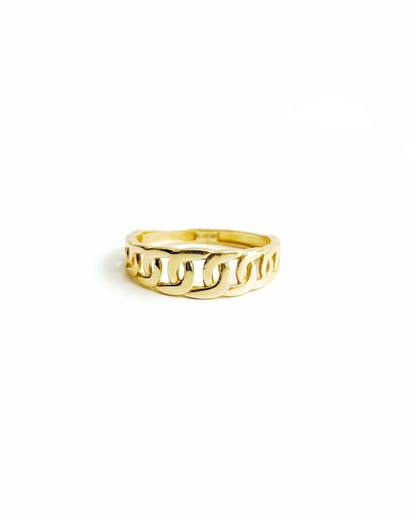 ANILLO FORMA DE CADENA  DE ORO 14K SKU: ORO114