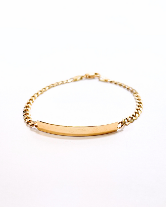 ESCLAVA CON PLACA ADULTO ORO 14K   SKU:ORO62