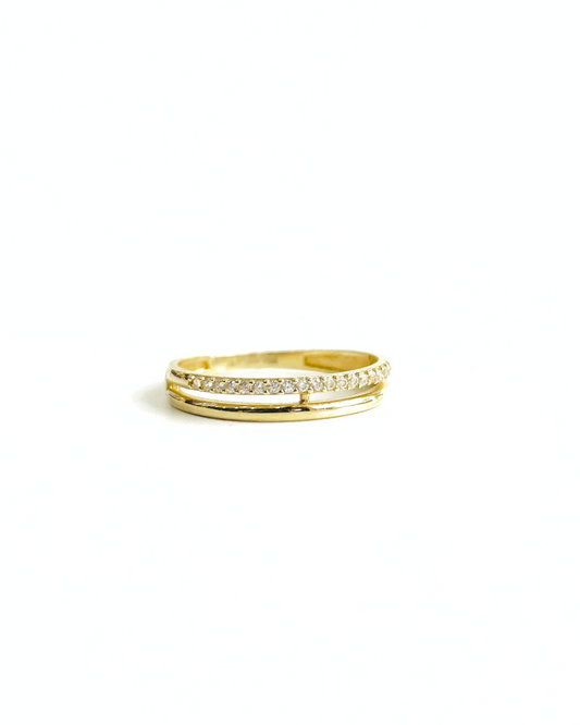 ANILLO CON DOBLE LINEA   SKU: ORO93