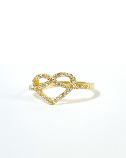 ANILLO CORAZON INFINITO CON CIRCONIAS  SKU: ORO92