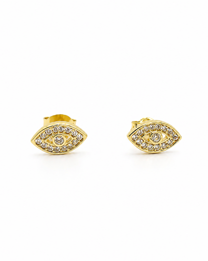 Aretes Ojos Turcos Oro 14k