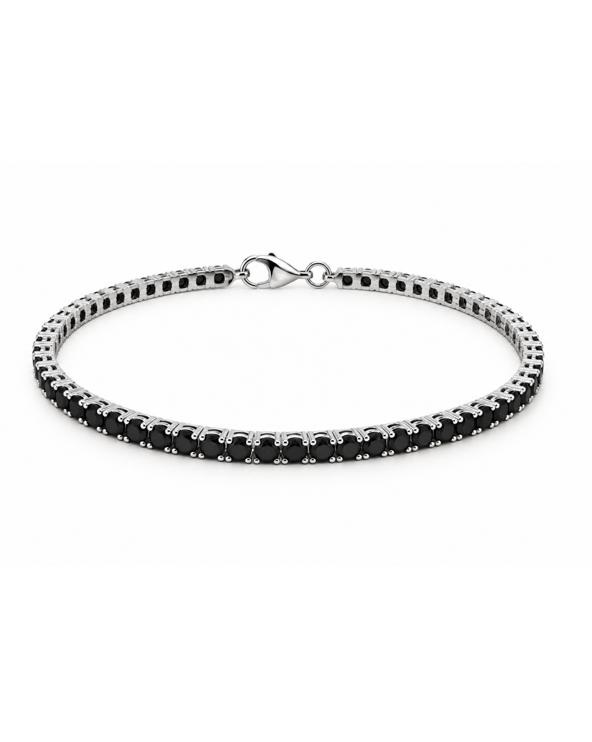 Brazalete oro blanco circonias negras cuadradas 6.8g L5 20L N8736