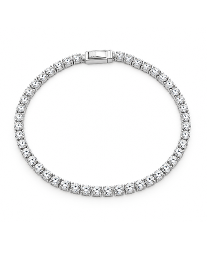 Pulsera Tennis oro blanco 14k broche caja L5 5.8 N10037