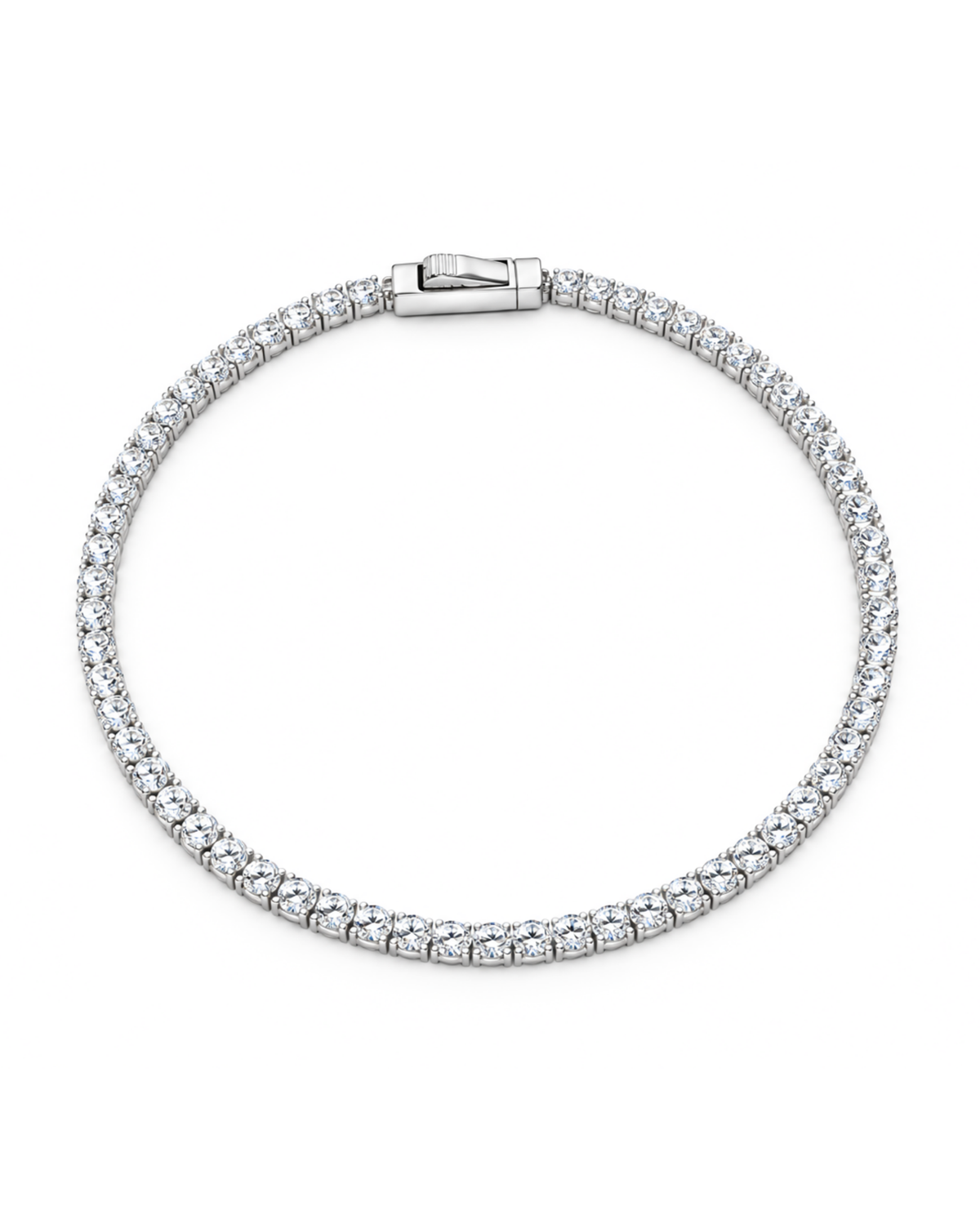 Pulsera Tennis oro blanco broche caja L5 2.8 N10037