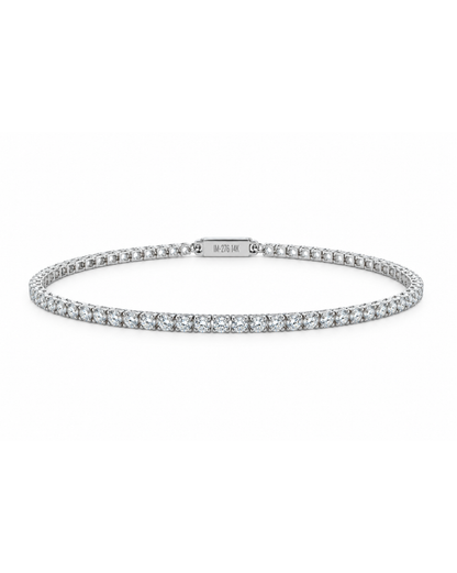 Pulsera Tennis oro blanco broche caja L5 2.8 N10037