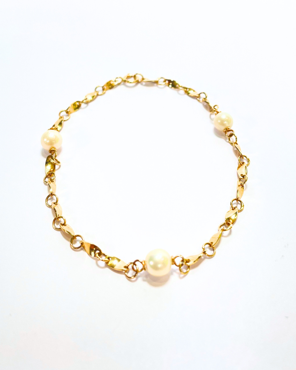 PULSERA CON PERLAS ORO 14K       SKU: ORO64