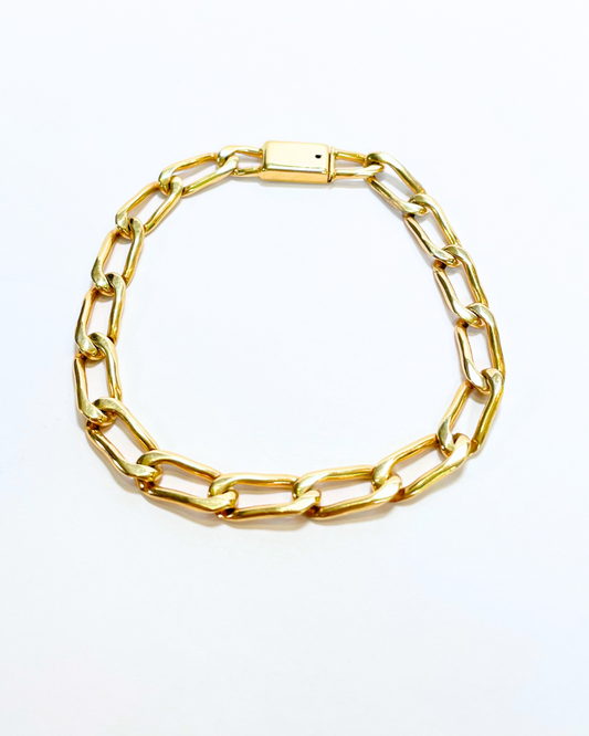 PULSERA ESLABONES LARGOS ORO 14K.   SKU:ORO66