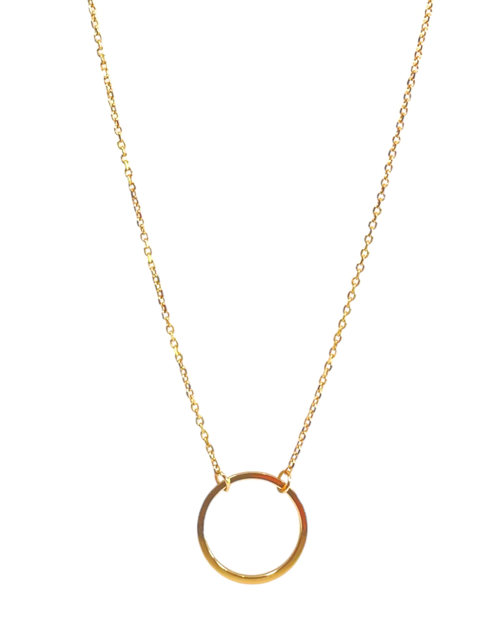 CADENA CON DIJE DE CIRCULO DE ORO 14K   SKU: ORO201