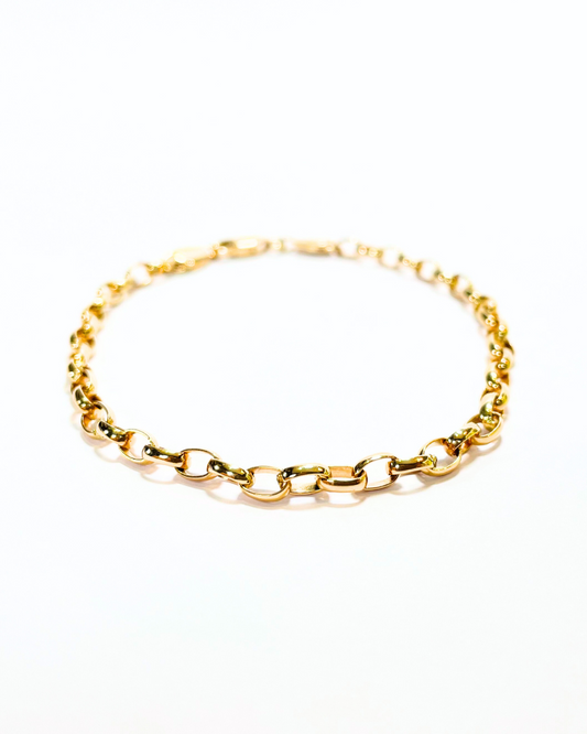 PULSERA ESLABONES DE ESFERA ORO 14K     SKU:ORO67