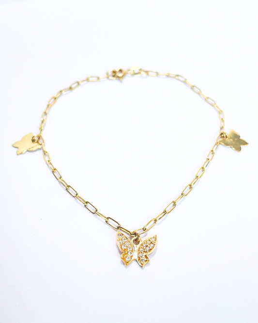 PULSERA MARIPOSAS    SKU:ORO46