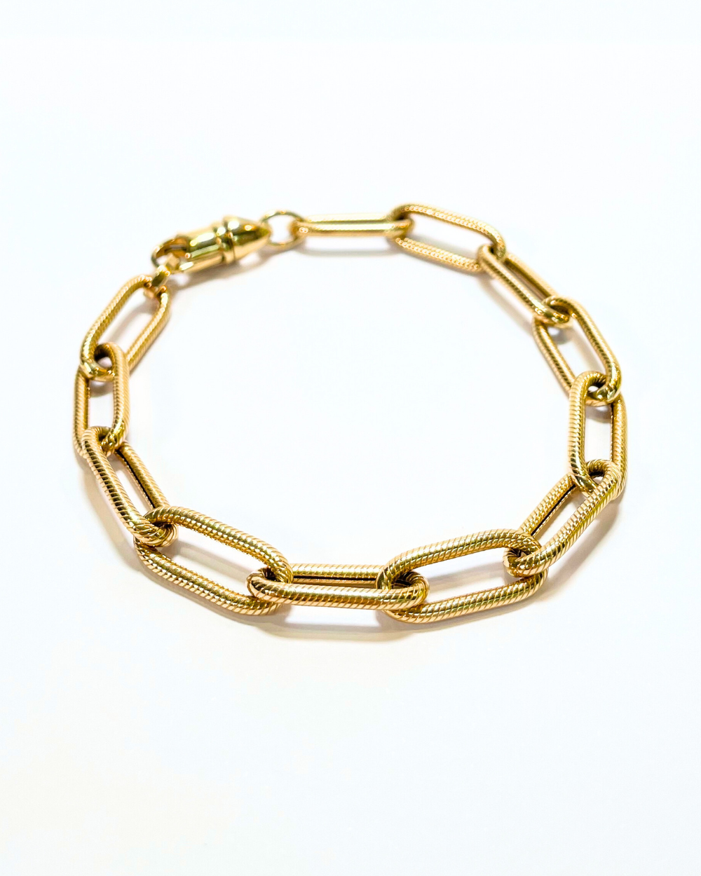 PULSERA ESLABONES OVALADOS ORO 14K   SKU:ORO71