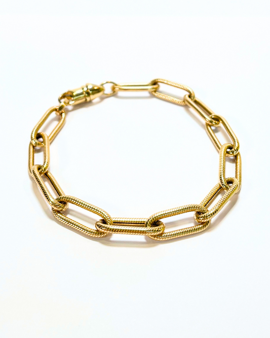 PULSERA ESLABONES OVALADOS ORO 14K   SKU:ORO71