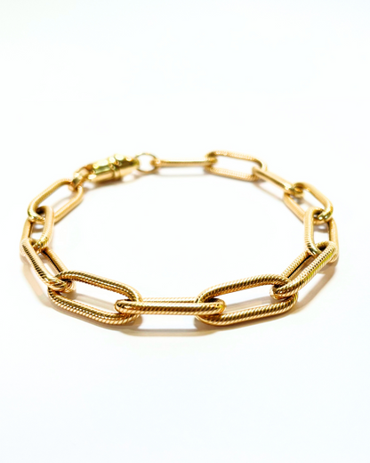 PULSERA ESLABONES OVALADOS ORO 14K   SKU:ORO71