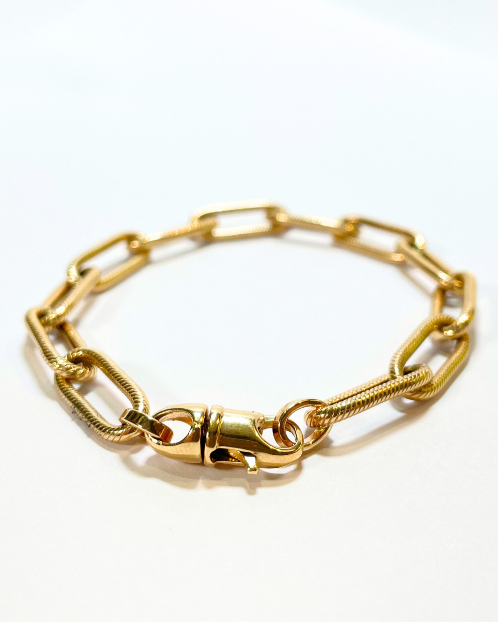 PULSERA ESLABONES OVALADOS ORO 14K   SKU:ORO71