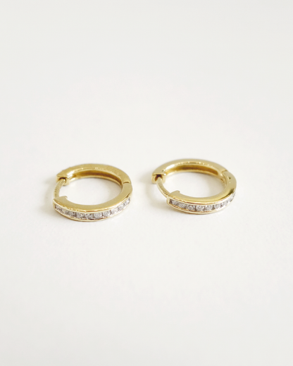 Arracadas de Oro amarillo 14K con Diamantes SKU: OR0527