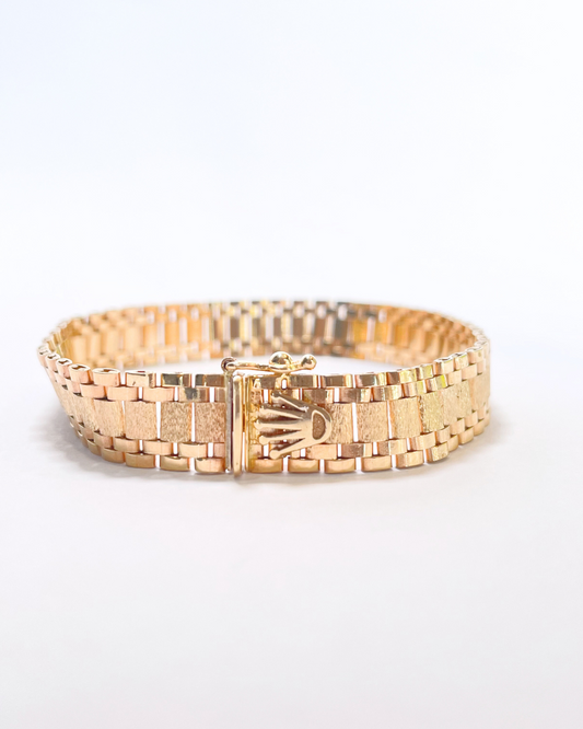 PULSERA TEJIDO TIPO ROLEX   SKU:ORO47